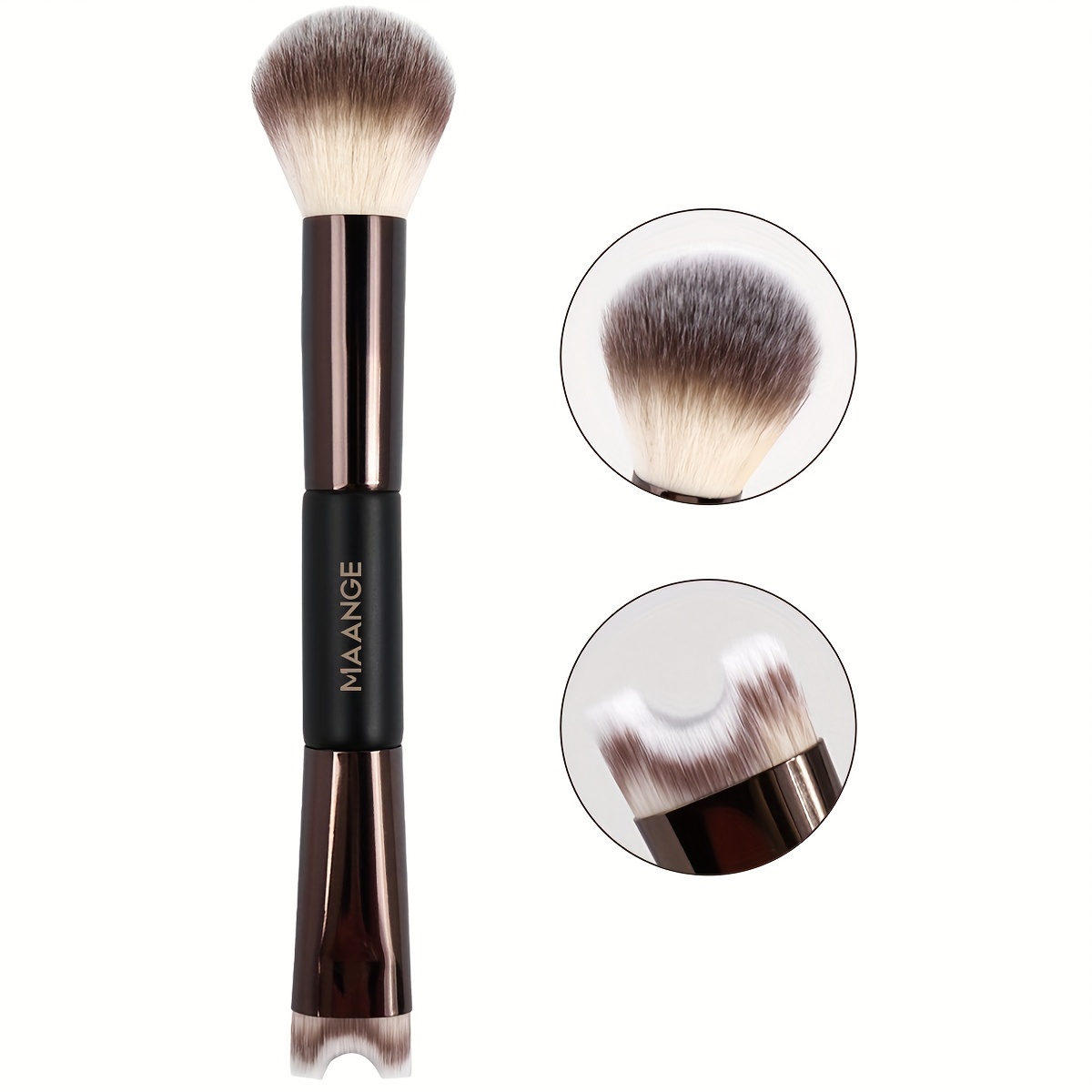 

Maange Dual-ended Makeup Brush - Blush, Nose Contour & Powder - Versatile Facial Tool For All Skin Types, Fragrance-free, Nylon Bristles, Abs Handle - Perfect Gift For Women