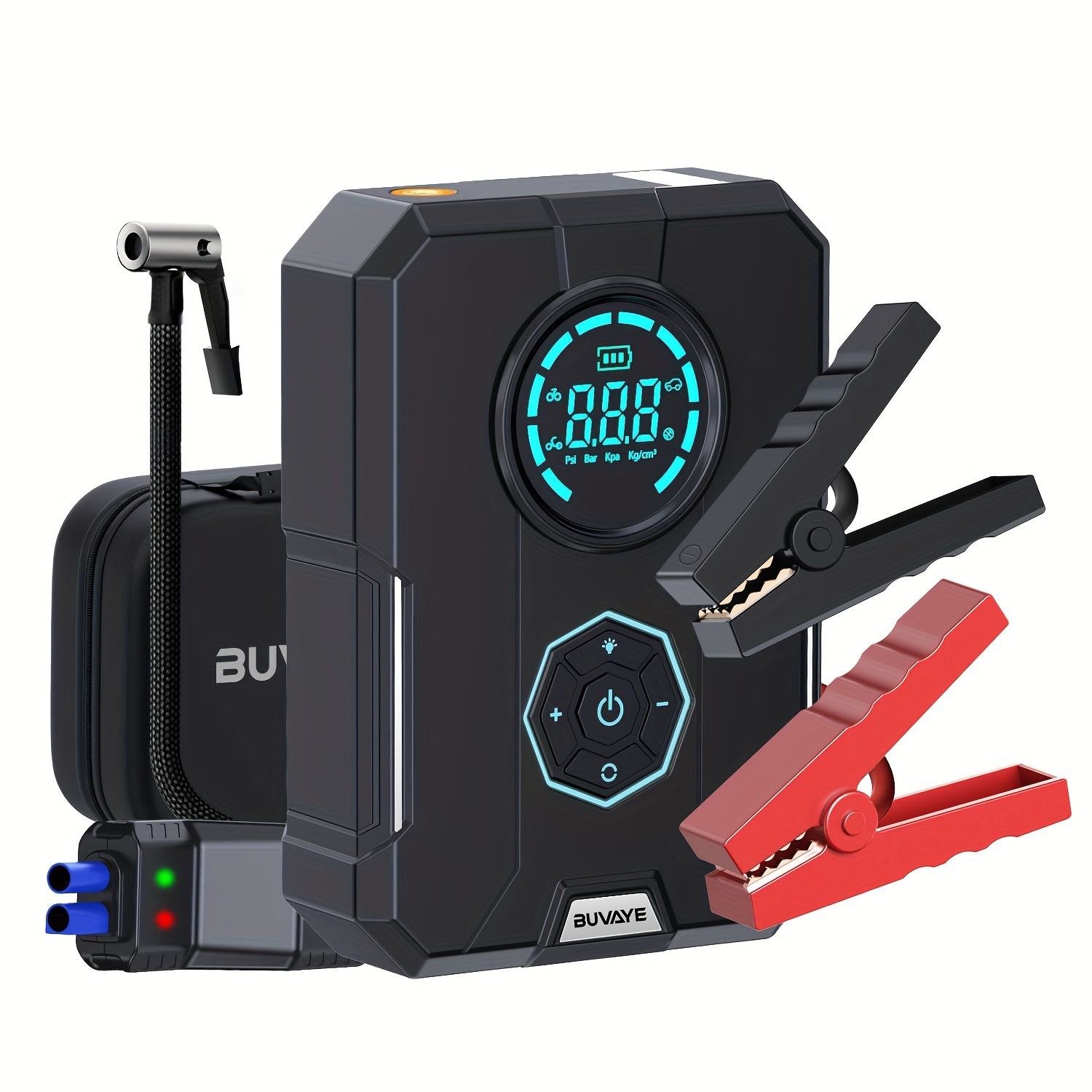 

6 In 1 Car Jump Starter Air Pump Power Bank Portable Air Compressor Cars Battery Starters Starting Auto Tyre Inflator