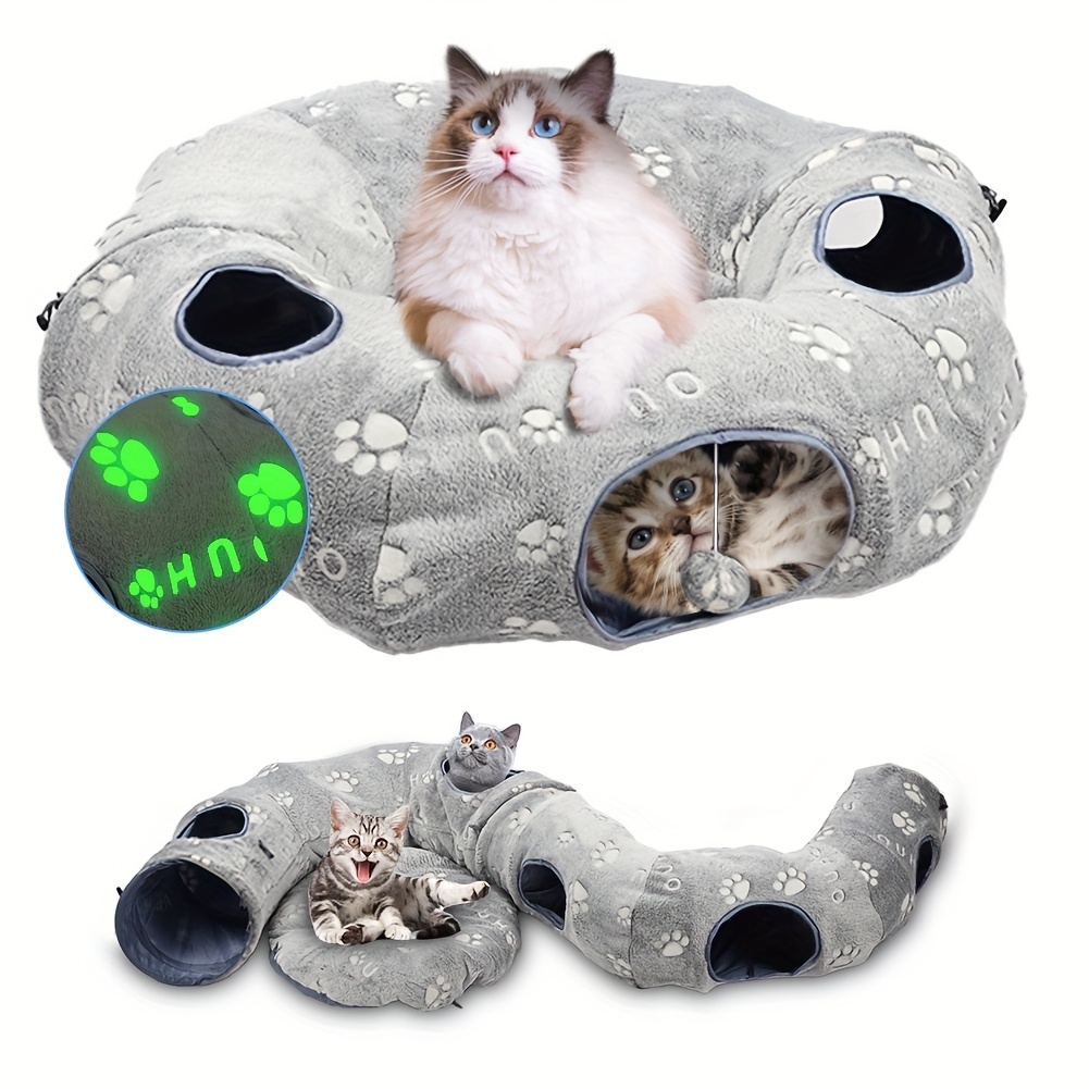 TEMU Interactive Cat Toys With Cat Tunnel Bed, Bite Resistant Toy, Feather Toys, Balls And Fish, Cat Toys For Indoor Cats, A Birthday
