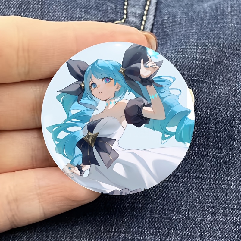 TEMU 2d Flat, Cute Cartoon Anime Girl 2d Flat Badge Pin Brooch, A Fashionable Accessory For , , And Colleagues - A Fun And Thoughtful Gift Idea For