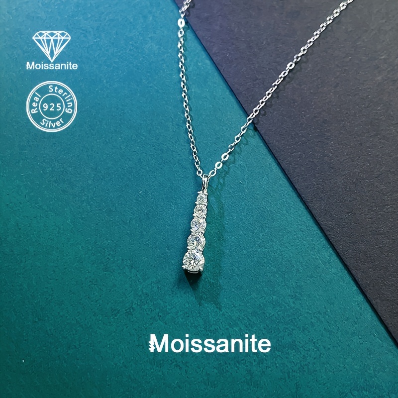925 Silver Moissanite Women's Pendant Necklace Gift
