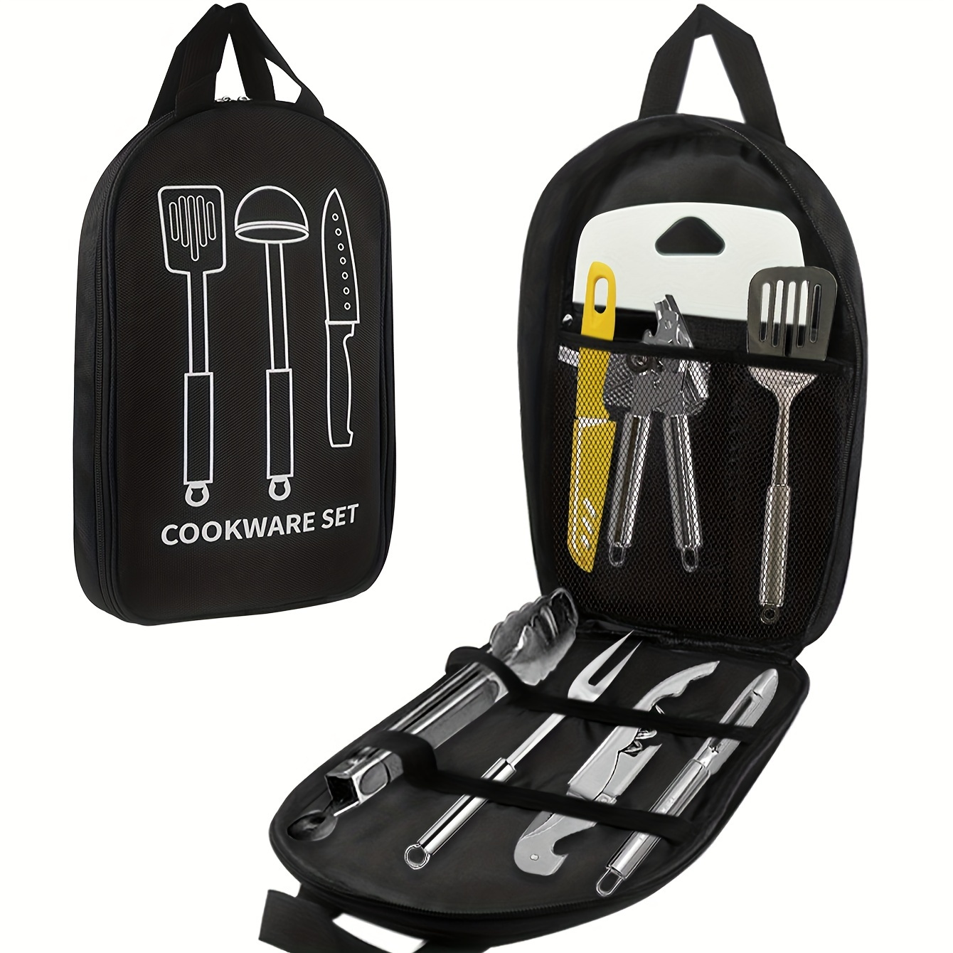 

Portable Outdoor Cookware Organizer - Multifunctional Camping Utensil Storage Bag (knife & Fork Not Included)