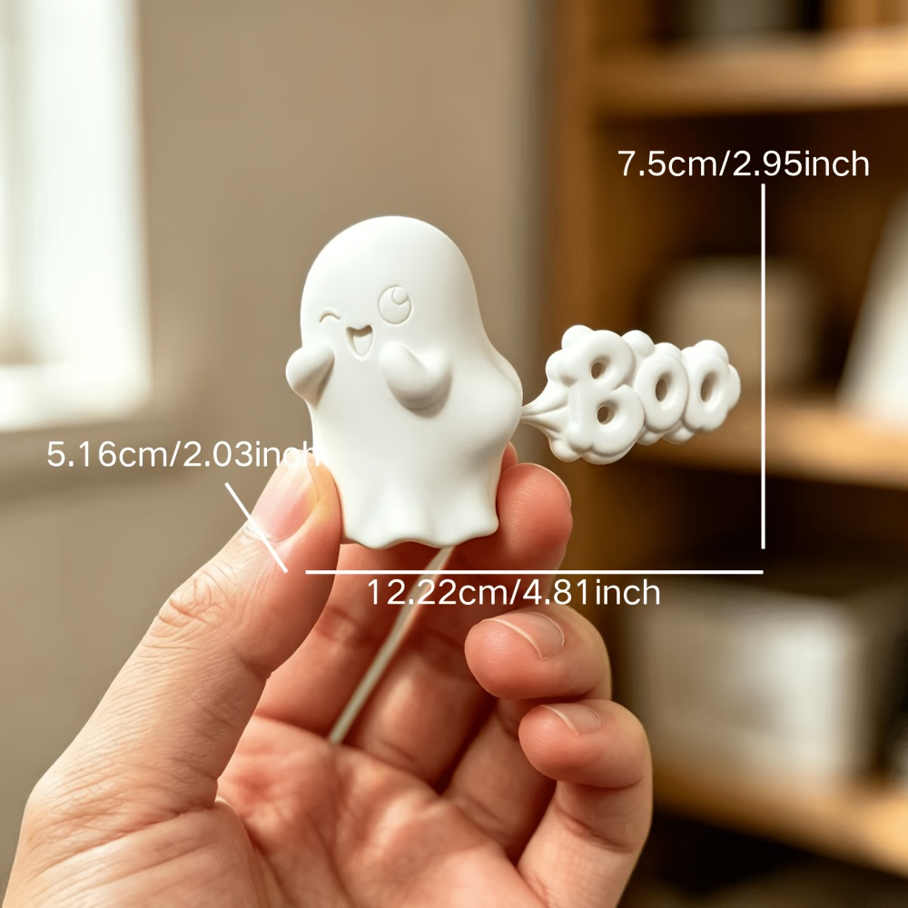 TEMU White Desktop Ornament, With A Design, Is Suitable For Halloween Home Decor. On A Nightstand Or Desk, Making It A Creative Holiday Gift.
