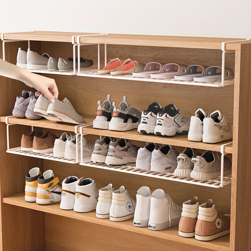 

Étagère à Chaussures à Plusieurs Niveaux Gain de Place - Organisateur Métallique Pliable pour Placard, Chambre & Rangement de Dortoir