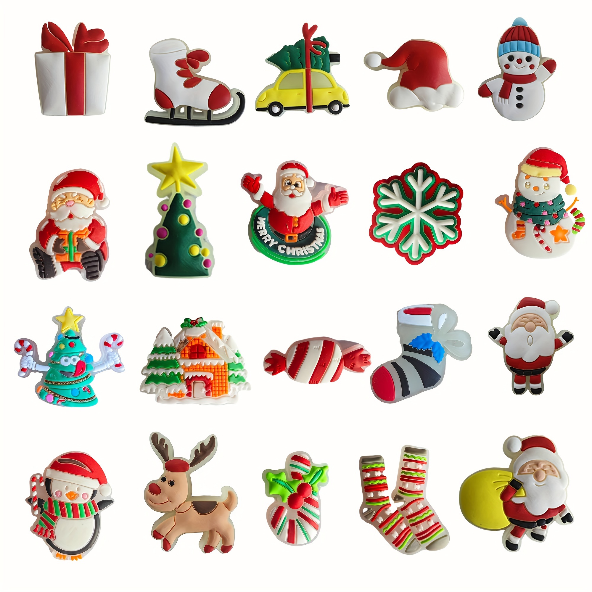 

20pcs -the-dark Christmas Shoe Charms Set - Clogs & Sandals, Diy Footwear Accessories, Christmas, Shoe Charms, ,