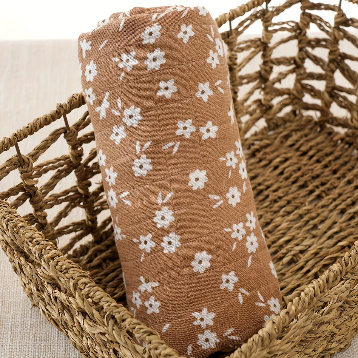 

Bamboo Cotton Muslin Blanket, Unisex Large 120*110cm 2 Layers Blanket