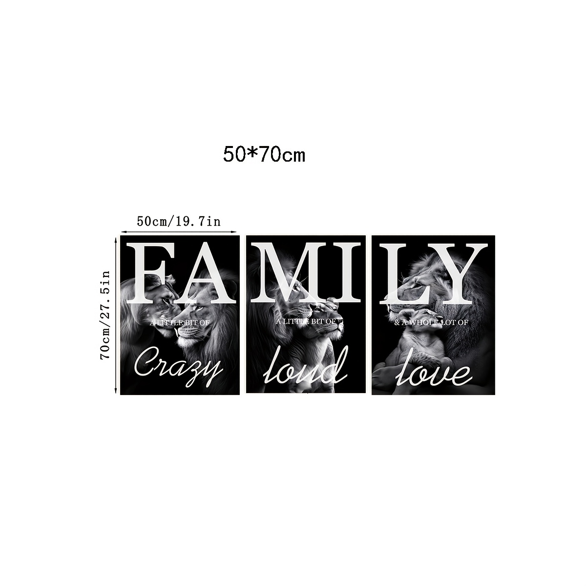 TEMU 2d Flat, 2d Flat, 2d Flat 3pcs Canvas Paintings, Family Wall Art, Ideal Gift For Living Room, Kitchen, Decor Wall Art, Wall Decor, Home Decor,