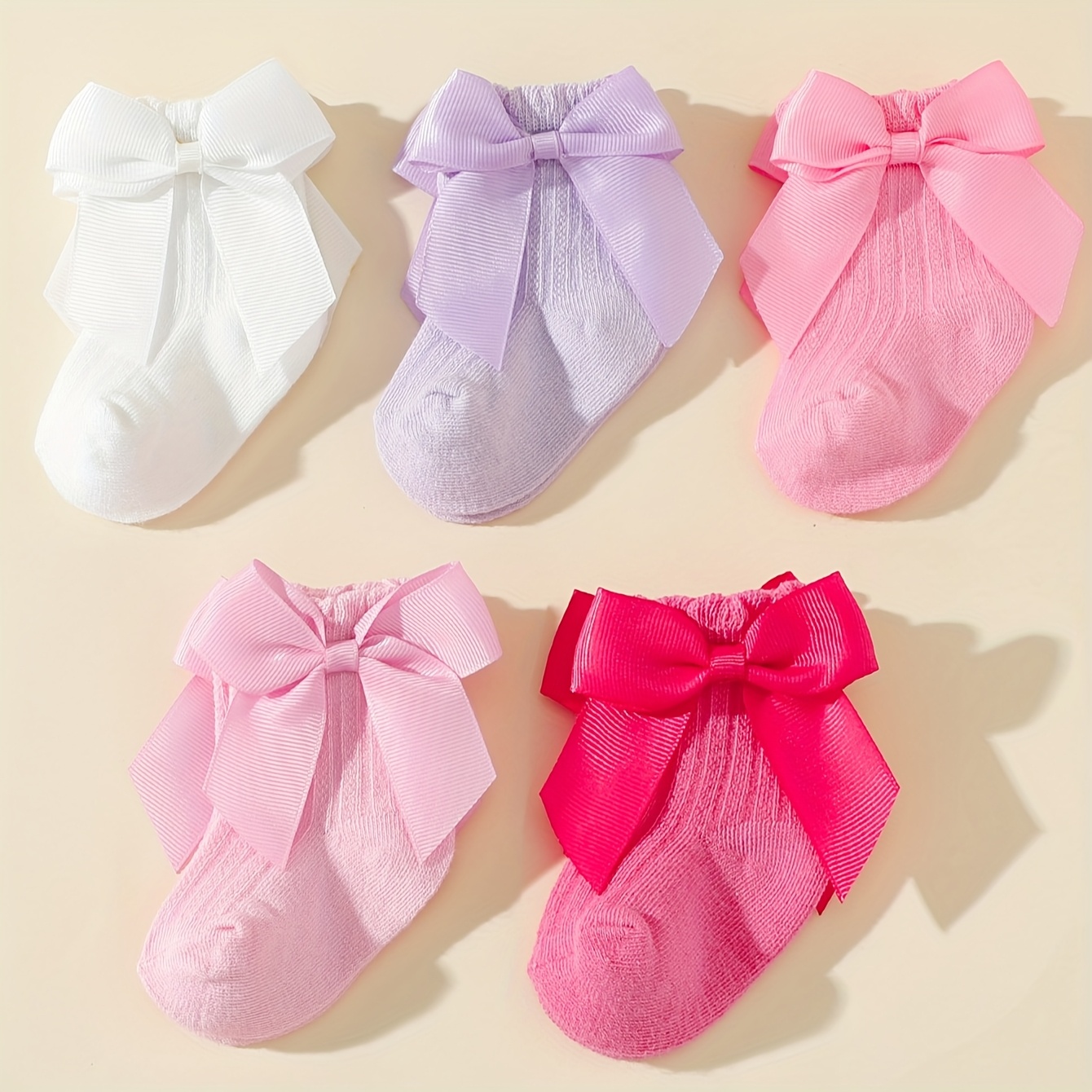 1 Pair/5 Pairs of Cute Bow Bubble Mouth Princess Socks for Spring And Autumn, Suitable for Birthday, Holiday, And First-Year Gifts