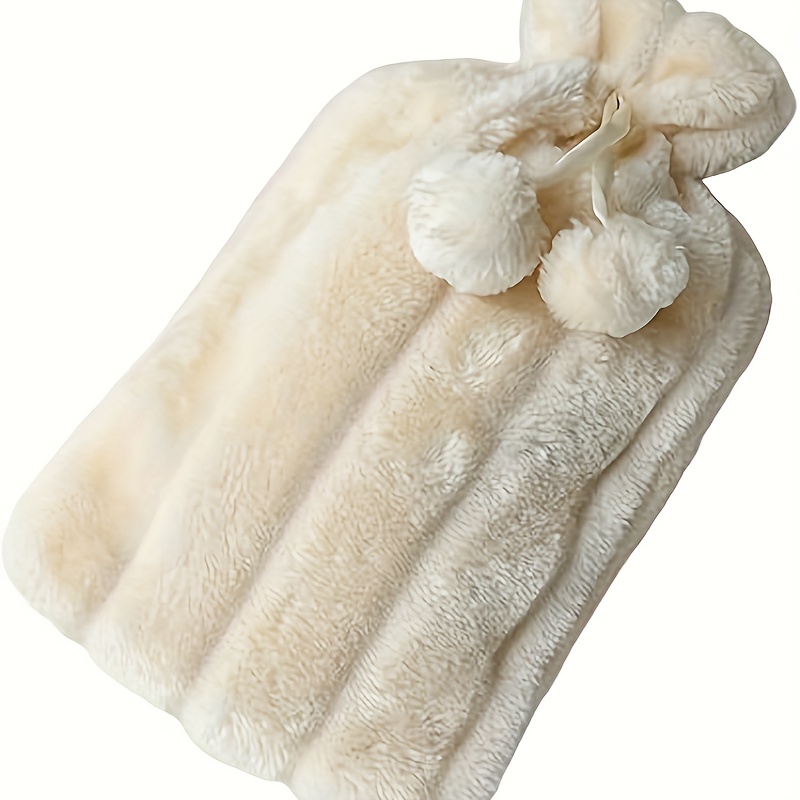 

2l Rubber Hot Water Bottle With Plush Cover - Uncharged, Heat Retaining, Leakproof, Washable