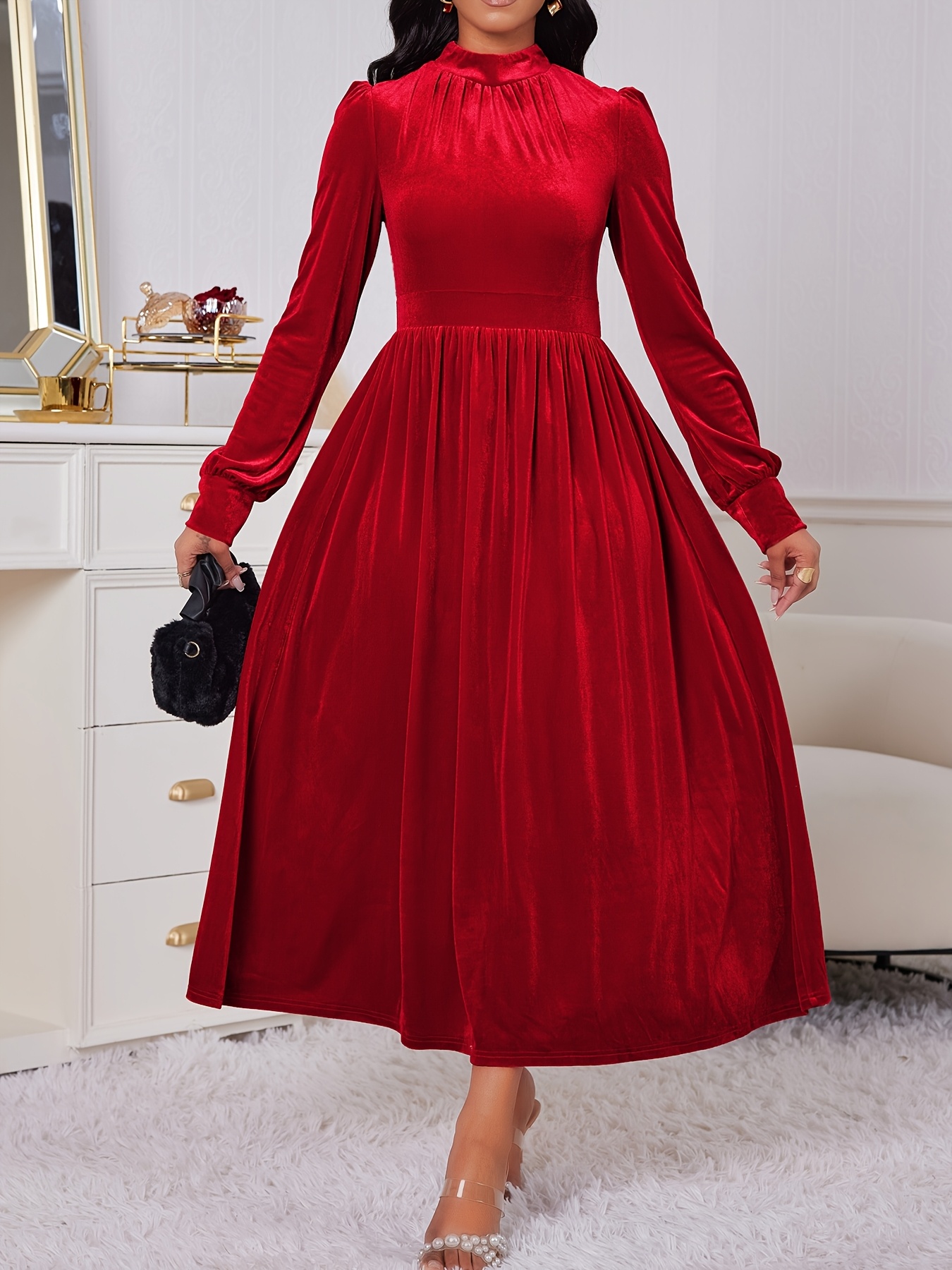 knee length dresses for ladies Viona Red Maxi Dress - US 4 main image 0