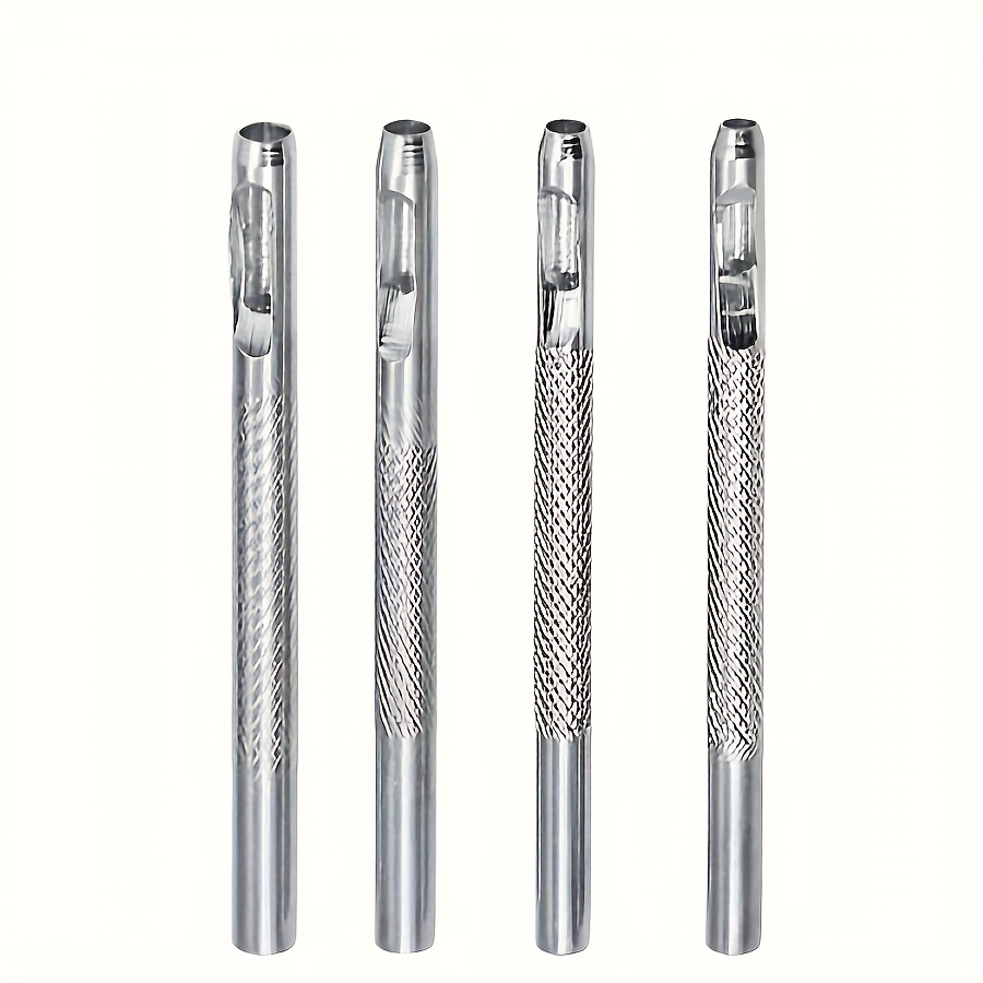 E-shop Set mit vier manuellen Stanzwerkzeugen, inklusive Gürtelstanz und Lederlochstanz, mit vier verschiedenen Größen (2,5 mm, 3 mm, 3,5 mm, 4 mm)
