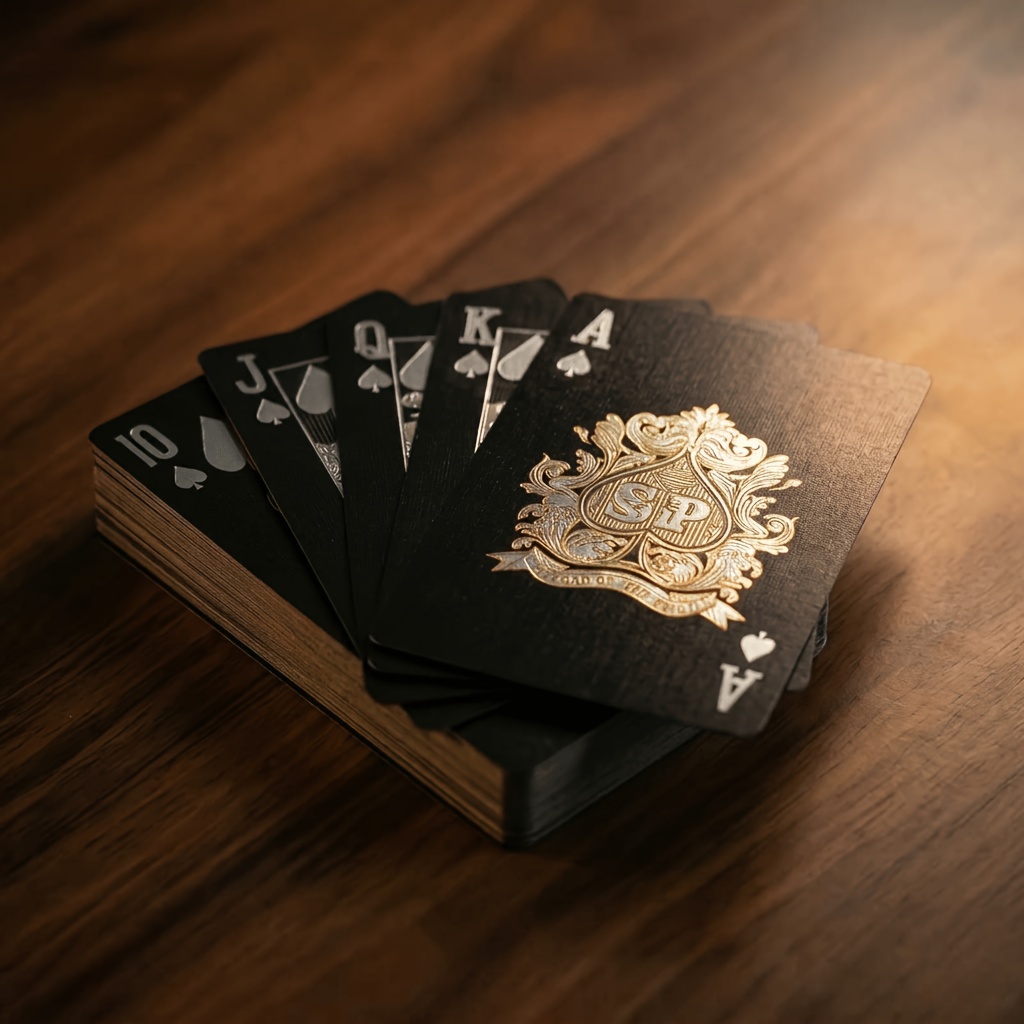 Image of Black Playing Cards - High-end Waterproof And Wear-resistant Cards For Party Board Games / Magic Props / Collectible Special Edition Cards