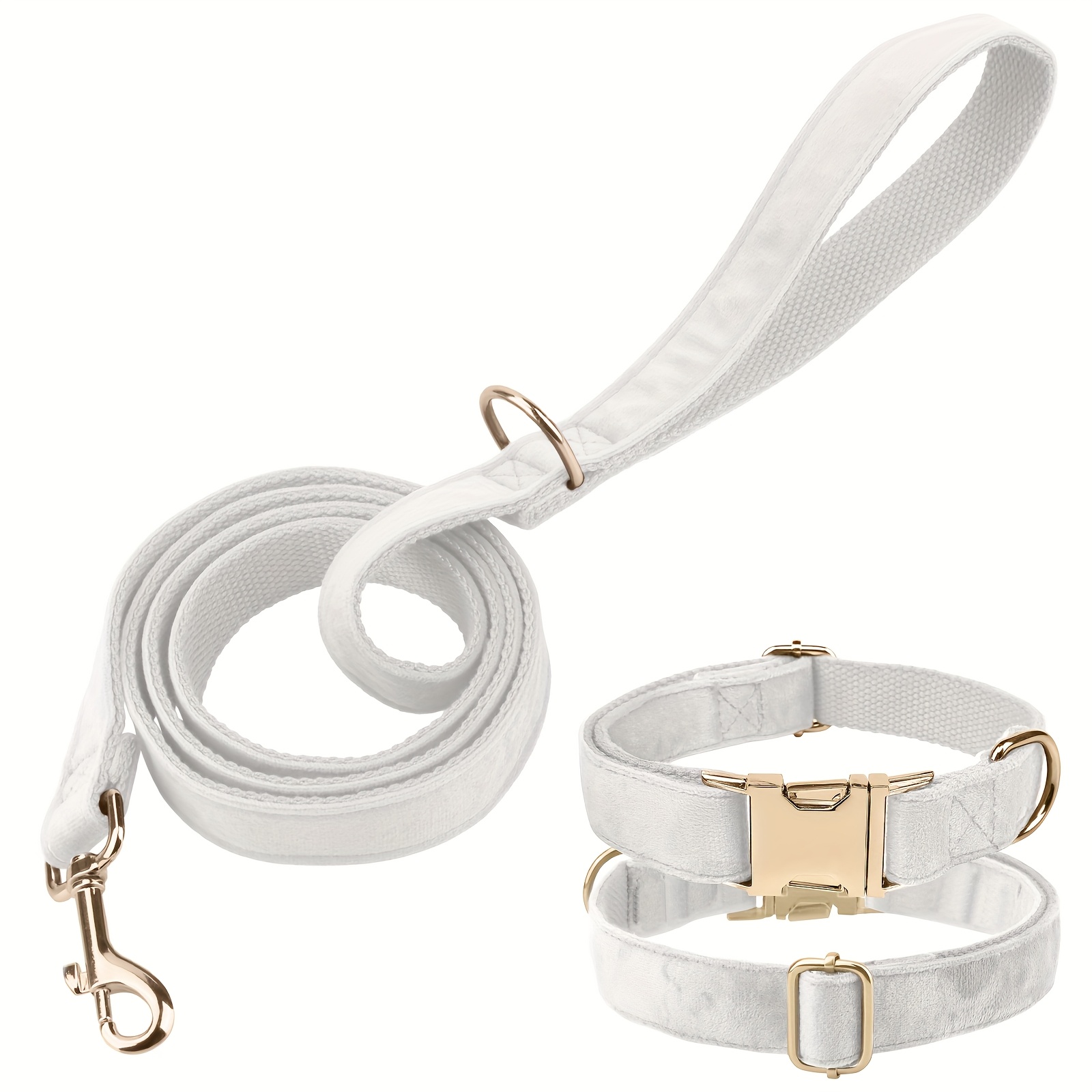 Velvet Dog Collar & Leash Set, Multi-Color Trendy Matching