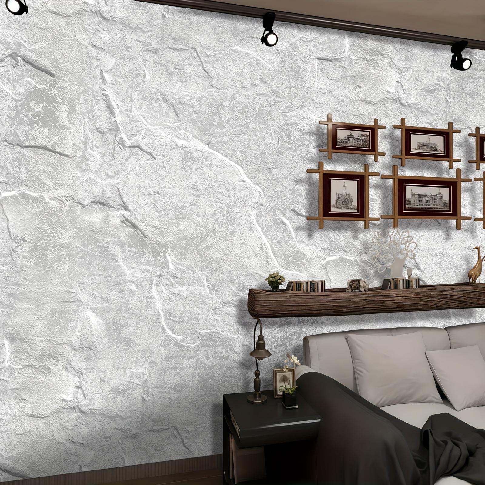 Image of Self-adhesive Texture Wallpaper Suitable For & Traditional Styles - Vinyl Film With , Irregular Shape For Corners, Easy Diy Installation For Living Room, Bedroom Walls