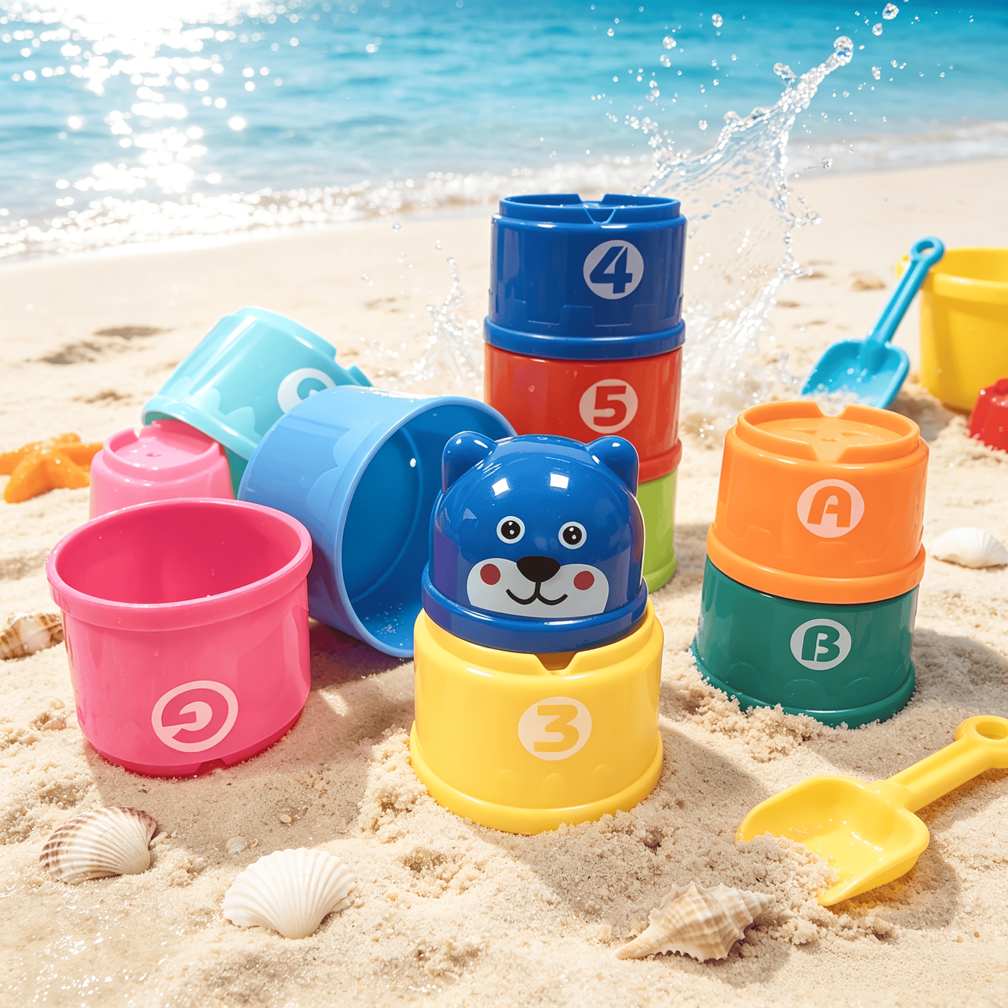 11pcs Round Stacking Cups - Random Colors