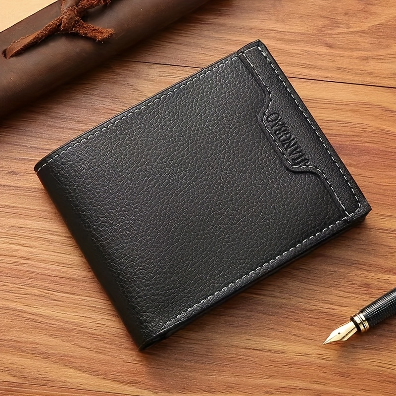 Billetera de cuero sintético para hombre con múltiples ranuras para  tarjetas Diseño de negocios elegante, material de poliuretano