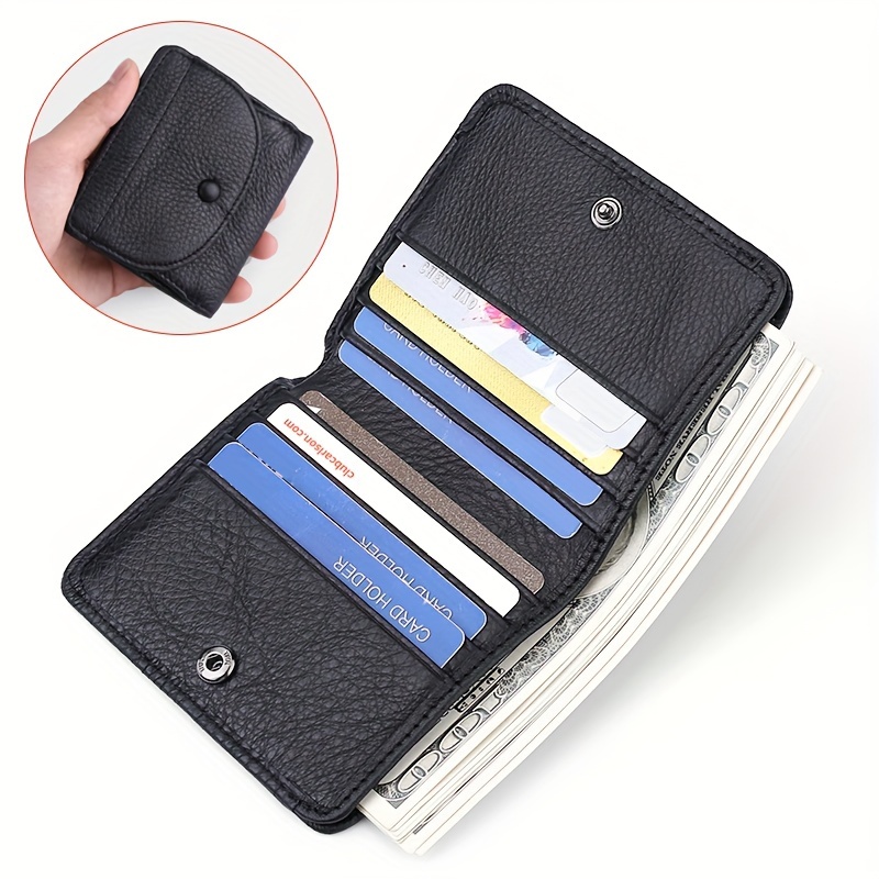 

1pc Men's Top Layer Cowhide Purse, Multifunctional Buckle Wallet, Money Clip Credit Card Holder