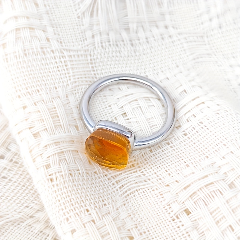 Carnival Women's Stainless Steel Crystal Ring - Multiple Irregular Square Styles