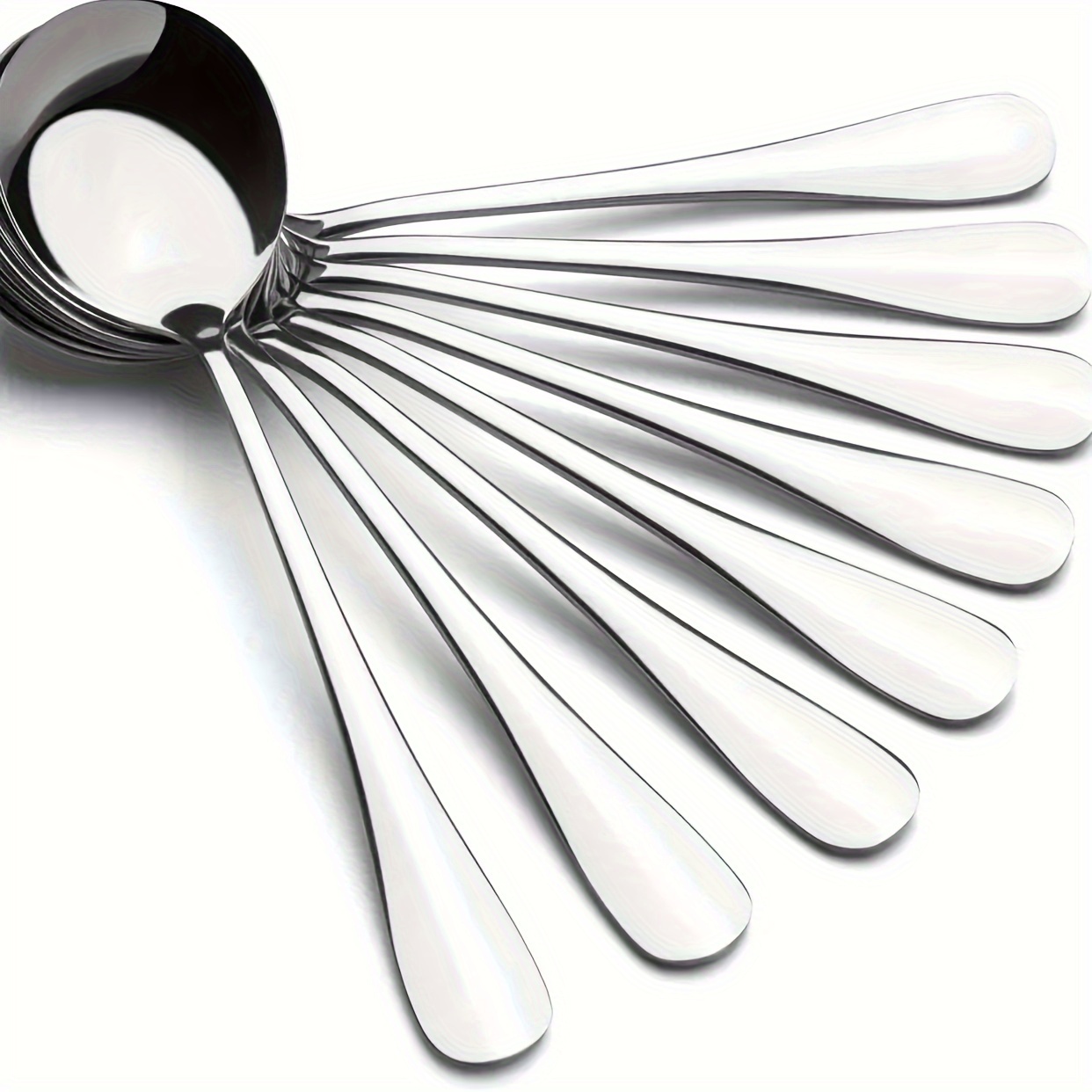 

Spoons, 8 Pieces Stainless Steel Spoons, 6.89 Inch Soup Spoons, Spoon With Long Handles, Rice Spoon, For Home, Kitchen, Or Restaurant