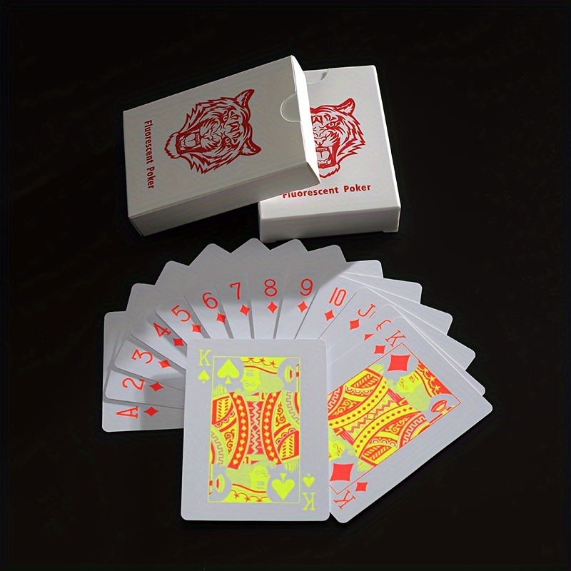 

Festive Glow-in-the-dark Cards - Pvc Plastic, Waterproof, And Perfect For Casual Gaming