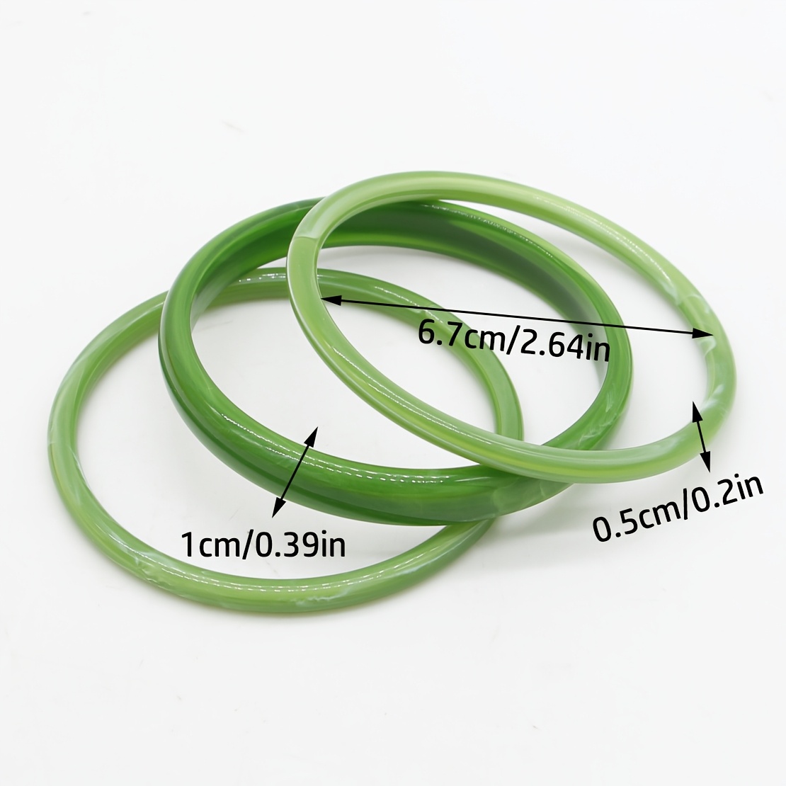 3pc Multicolor Thin Hoop Acrylic Bracelets Set