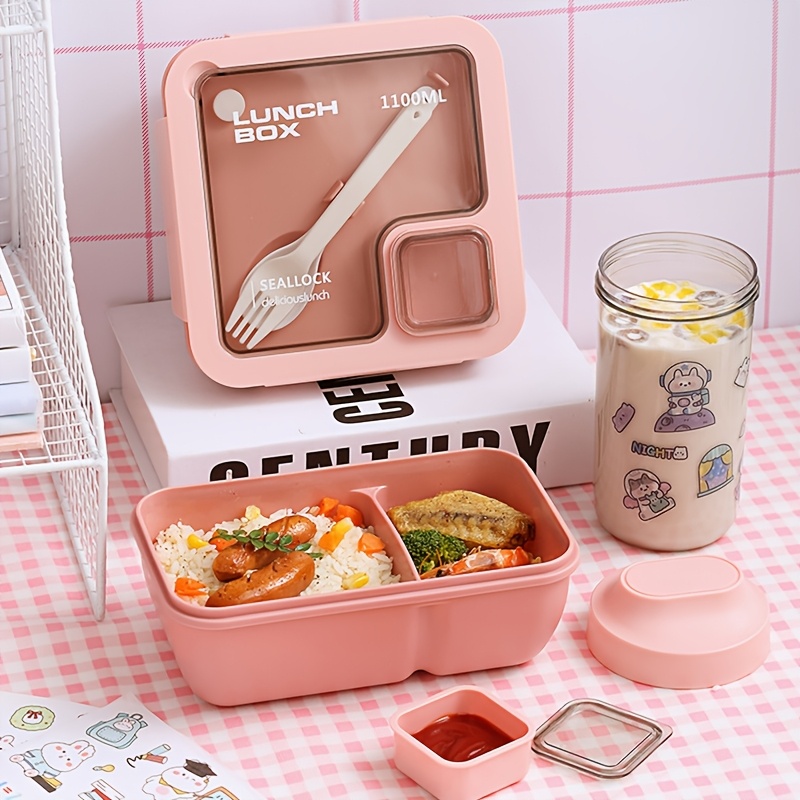 1 lunch box divided bento box lid fresh keeping