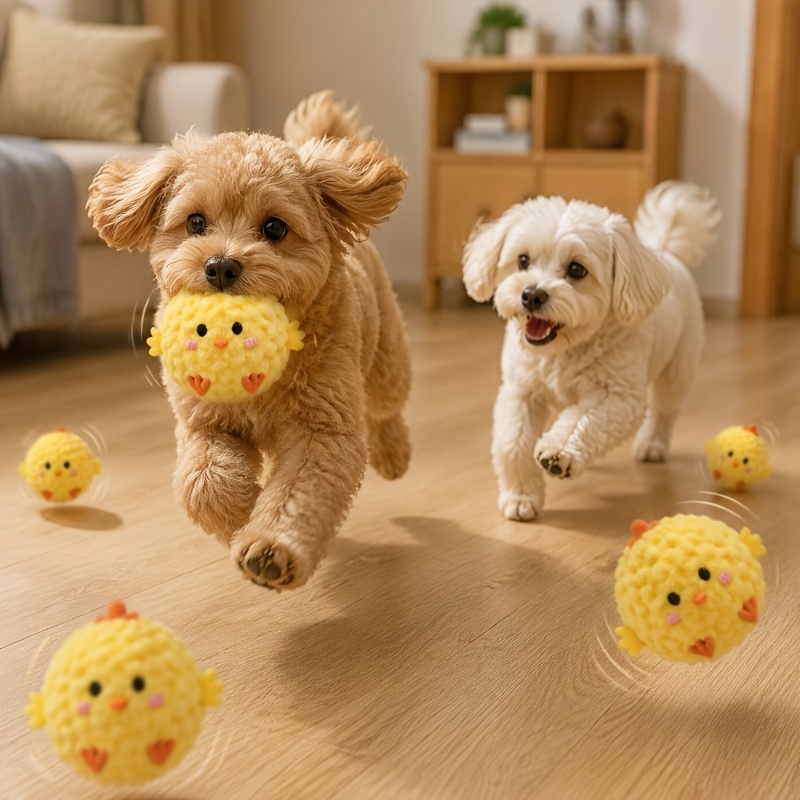 Image of 2pcs Sounding Bouncing Ball Suitable For - Bite-resistant Slow Rebound Chew Toy With Sound, Battery-free Interactive Pet Ball, For Puppy/kitten Play, Companion For Bite-resistant Fun