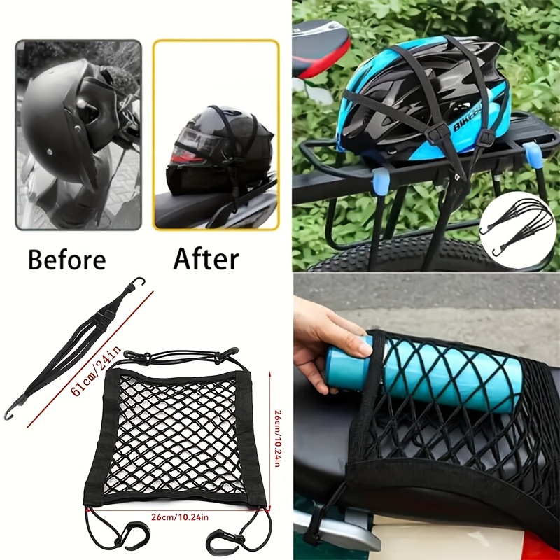 TEMU Filet de coffre de voiture à double couche Suitu avec crochets élastiques et cordes de serrage - très élastique adapté aux SUV, motos, pour