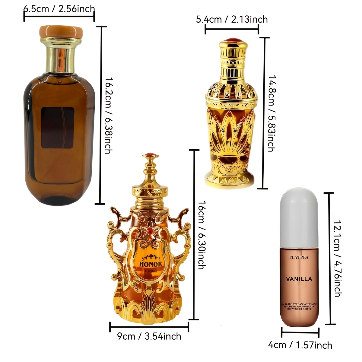 Image of 4pcs Luxury Arabian Fragrance Set, 340ml Large Capacity | Musk + Citrus + Citrus Rose Agarwood + Vanilla Coconut | Long-lasting Fragrance | Ideal For Valentine's Day Gifting And Daily Personal Use