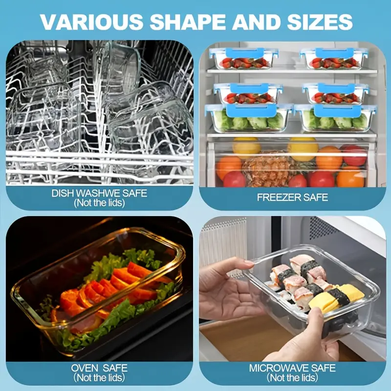 12 lids 12 containers stackable 24pcs glass food container multi purpose meal prep and pantry with airtight lids oven microwave refrigerator and dishwasher safe durable space saving design heating and organization Product details 6
