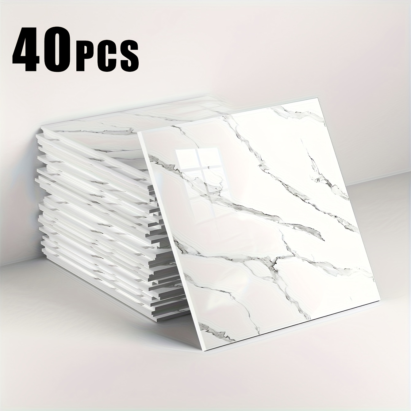 multi piece   40pcs of   tile effect self   stickers waterproof and moisture proof wall stickers suitable for kitchen and bathroom diy combination assembly no residue