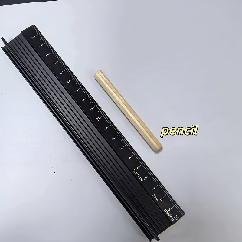 TEMU Règle de traçage pour , bord droit de coupe de protection, utilisation multifonctionnelle : mesure et traçage, main anti-coupure, antidérapante,