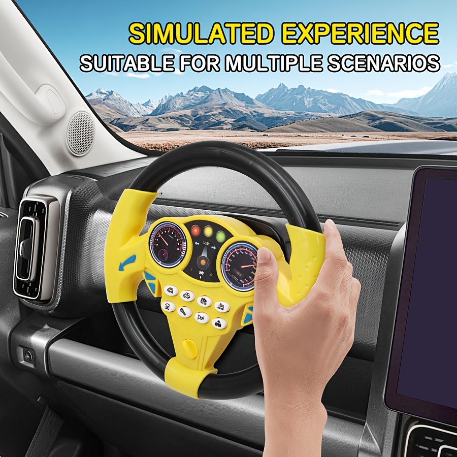 1pc   simulated steering wheel toy realistic abs resin car controller with vibrant colors no batteries needed educational stem activity gift for birthdays baby showers halloween christmas easter parties toy cars for toddlers toddler learning tool 8