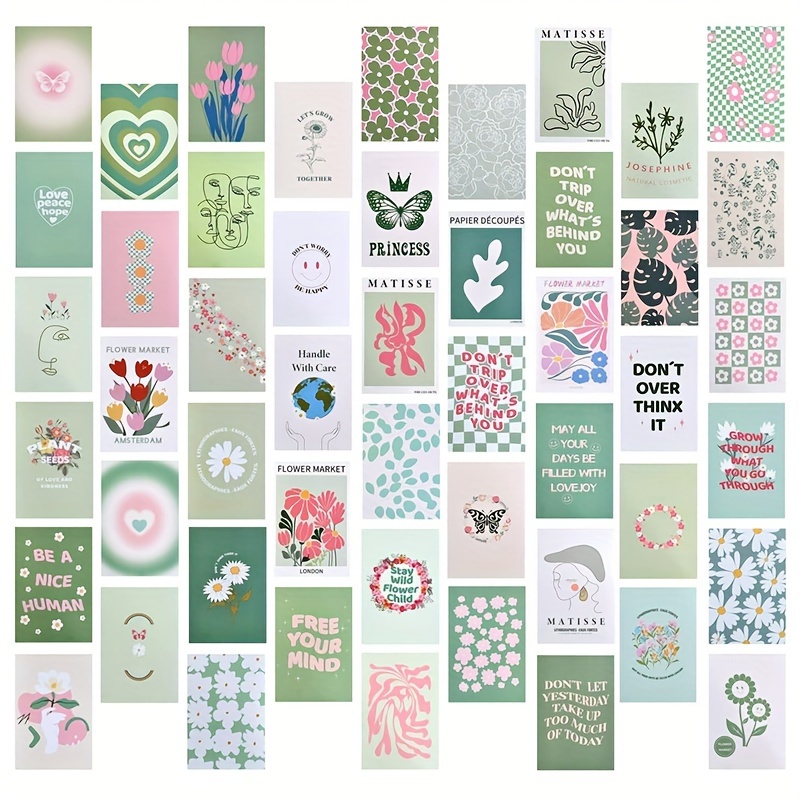 Danish Pastel Room Decor Aesthetic, 50pcs, Wall Decor Posters for Bedroom,  Wall Collage Kit Aesthetic Pictures for Dorm Decor for Teen Girls Preppy  Stuff : : Home