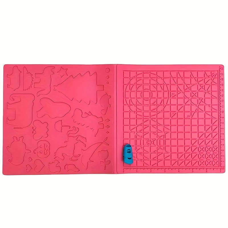 1 3d Printing Drawing Pad With 2 Finger Covers, Silicone Pad 3d Printing Basic Template, 3d Pen Silk Pad For 3d Printing Painting, Graffiti, Diy 3d Printing Accessories