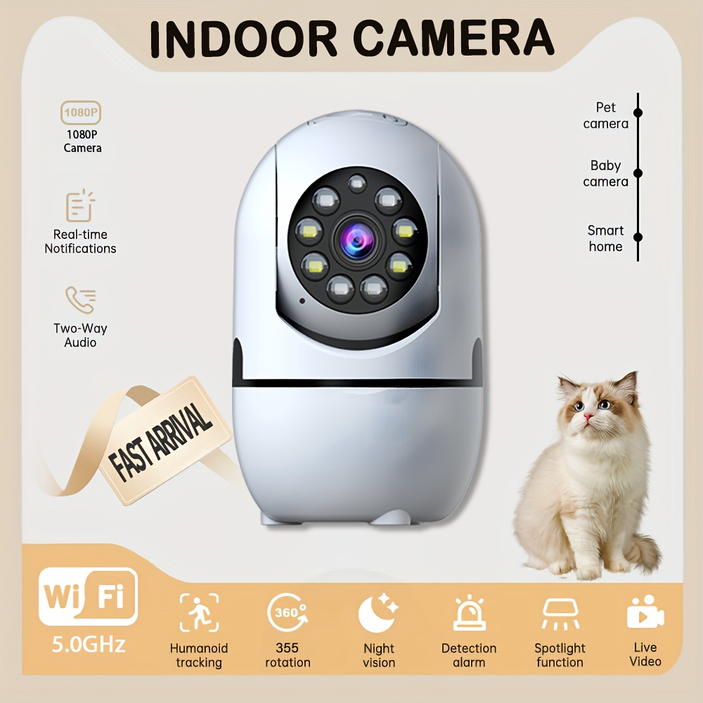 4pcs Wireless Security Camera Indoor with 355° Pan & Tilt, Night Vision, Motion Detection, 2-Way Talk, Baby/Pet Monitor, 2.4/5G WiFi, Support Cloud & Max. 256G SD Stroage, Alexa Compatible 12 4pcs Wireless Security Camera Indoor with 355° Pan & Tilt, Night Vision, Motion Detection, 2-Way Talk, Baby/Pet Monitor, 2.4/5G WiFi, Support Cloud & Max. 256G SD Stroage, Alexa Compatible