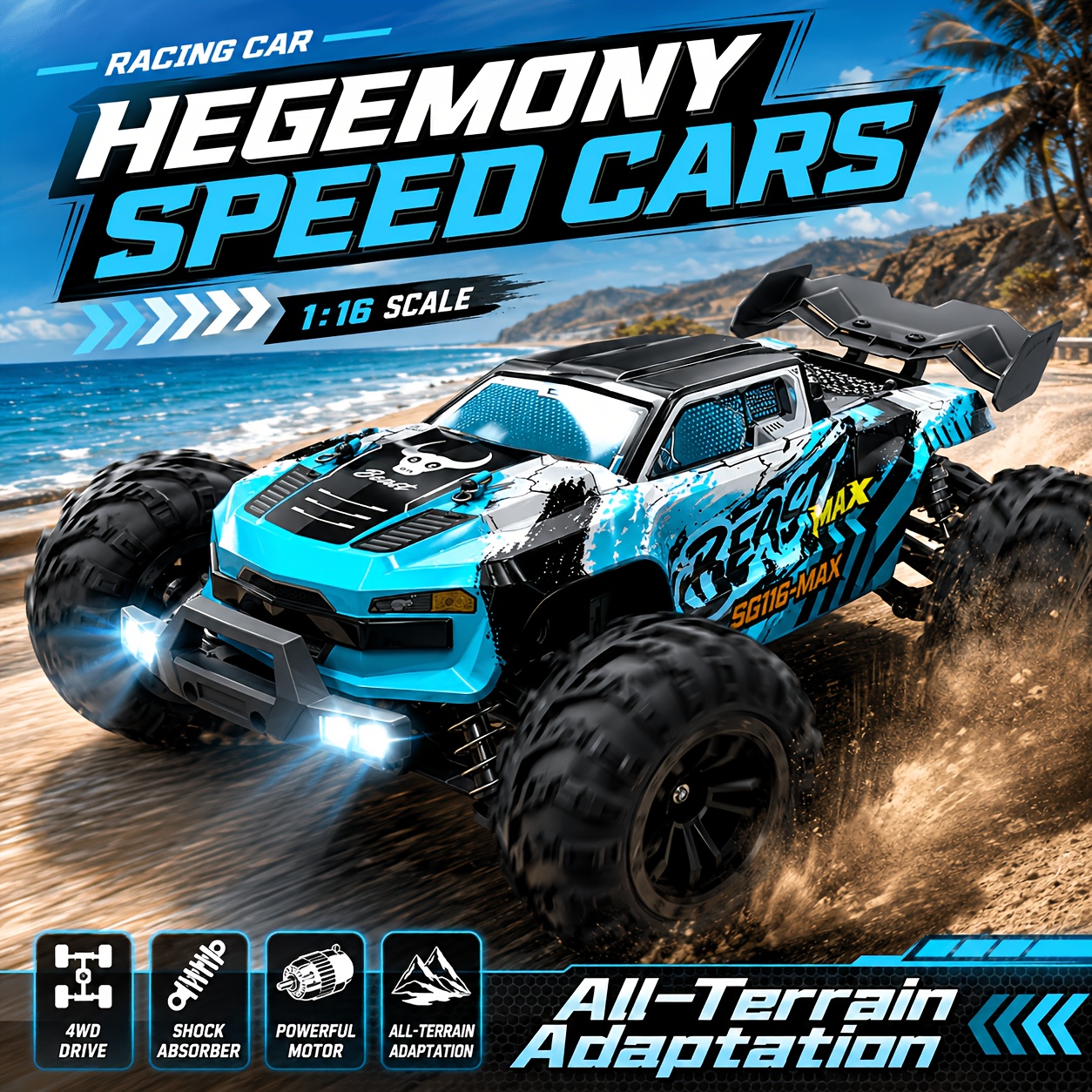 Not A Toy, For Professional Players/collectors Only/ Sports Competition Use, Brushless (75km/h) & Carbon Brush (45km/h), A Beginner-friendly Remote Control Car, 1/16 Speed Remote -road Vehicle, 2.4ghz