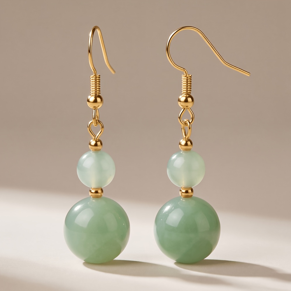 TEMU Elegant Stone Style Women's Earrings, Drop Earrings, Easy Summer Jewelry, Gift For Her