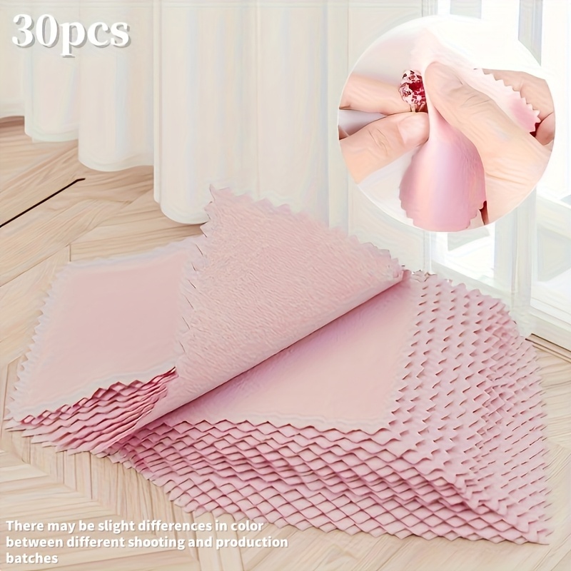30pcs Of Pink Jewelry Polishing Cloth, Suitable For Golden, Silvery, Mobile Phones, Glasses, Jewelry Cleaning Cloth | | Durable Cleaning Cloth, Jewelry Cleaning Cloth