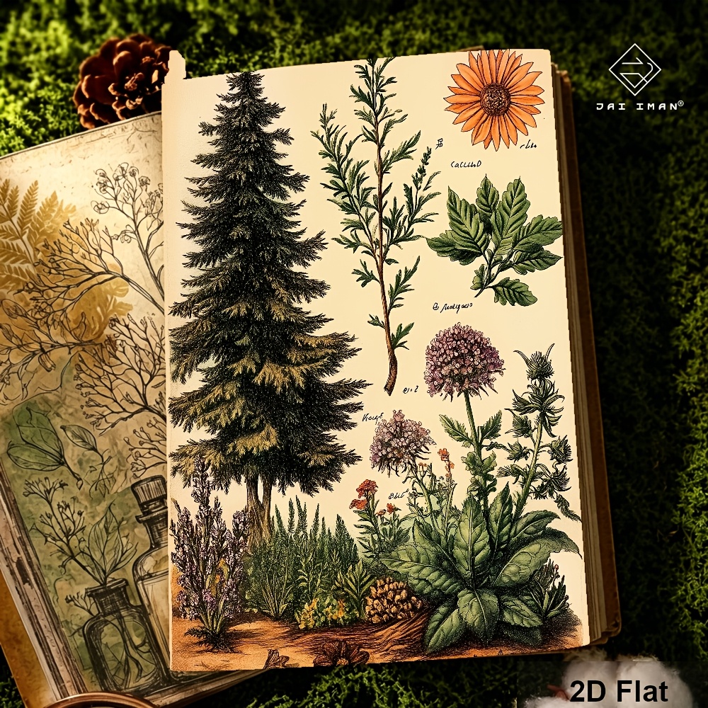 TEMU Jai Iman 96 Pages (non-repeating Patterns) A5 Size Junk Journal Book Plant Patterns For To-do List Notepad, Hand , Memobook, Personal