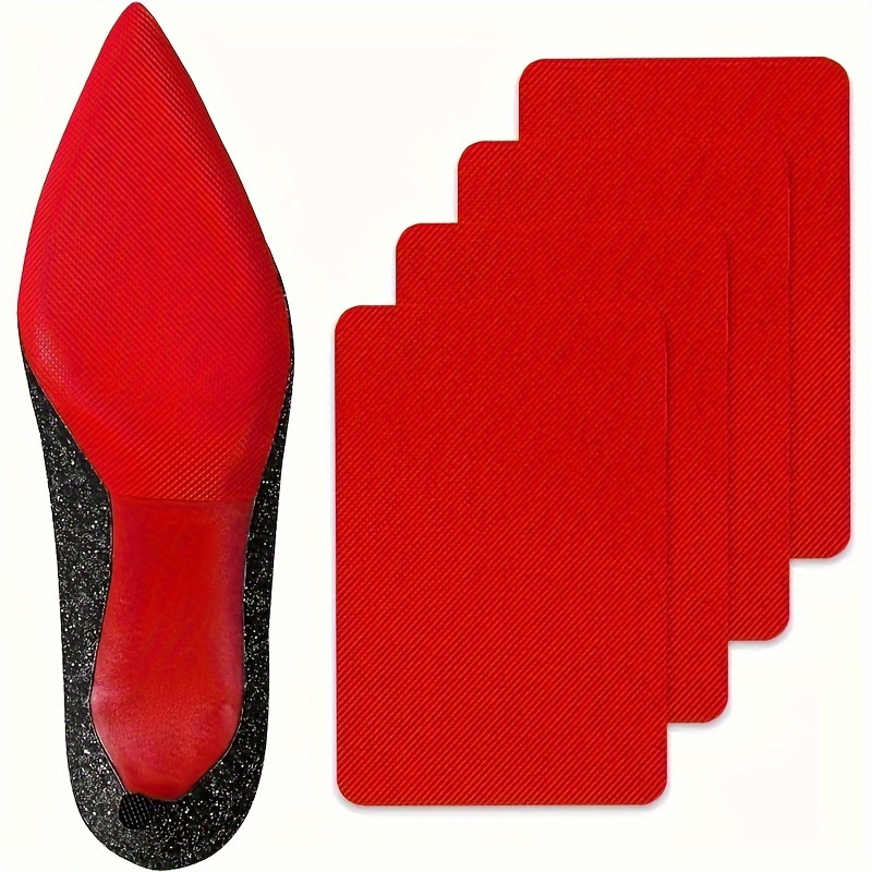 

4pcs Red High Heel Protector Pads - Durable Plastic Sole Guards For Shoes & Boots
