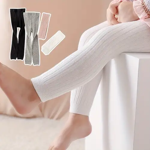 Girl's Thermal Leggings Solid Color Slim Fit Pants Soft - Temu Canada