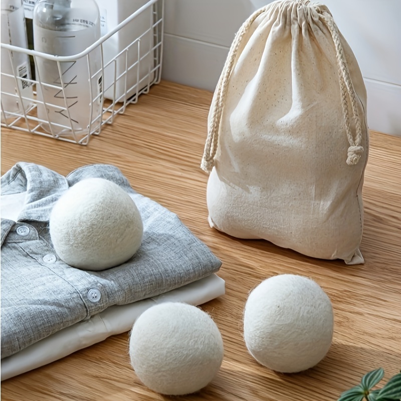 

3/6 Pcs, Wool Dryer Balls, Dryer Balls, Felt Laundry Balls Dryer Balls, Reusable Soft Washers 6cm/2.36in Inch Laundry Balls, Household Laundry Balls, Wool Dryer Balls, Cleaning Supplies