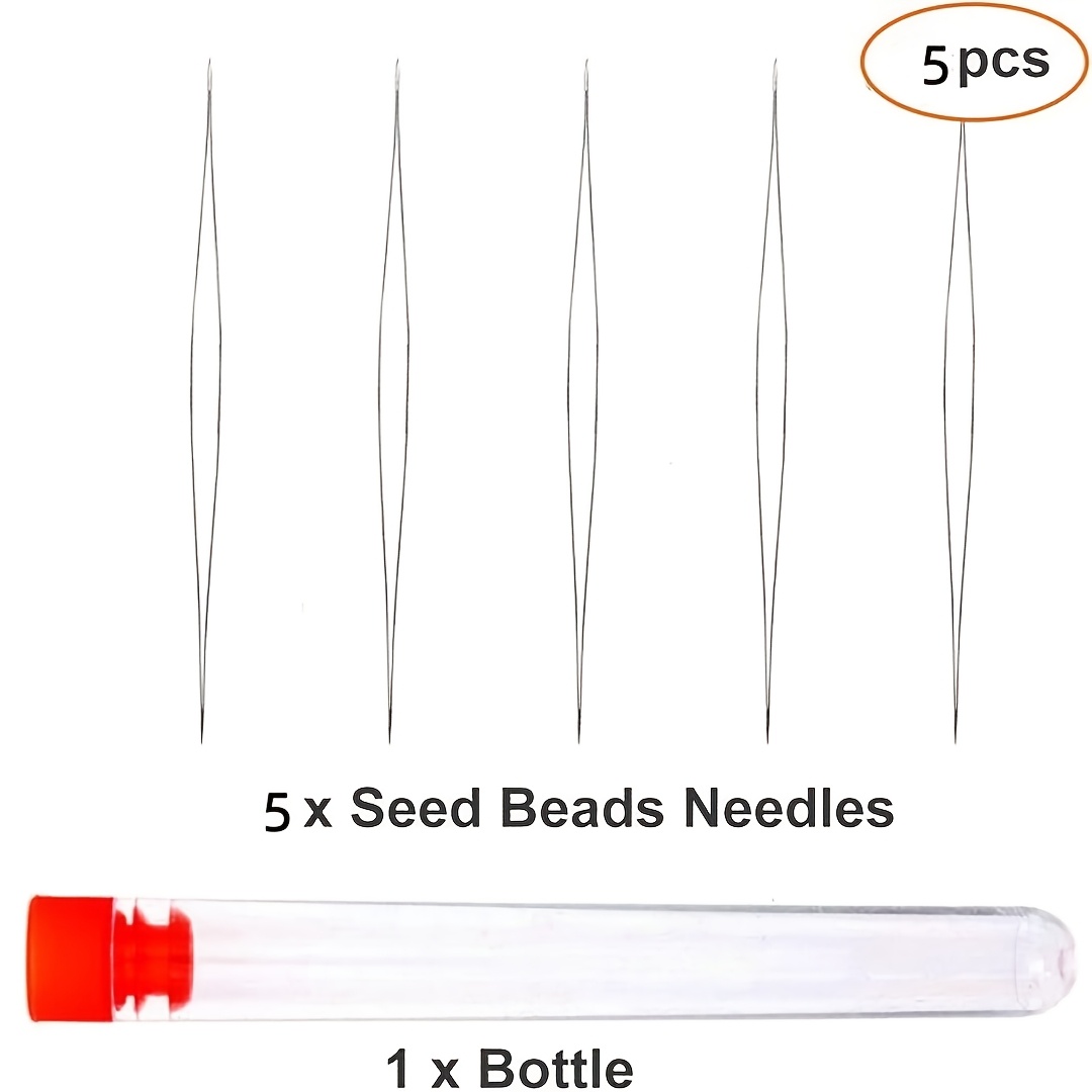 TEMU Extra-fine Beading Needle, Ultra-thin Diy Bracelet Crafting Material, Open-end No-threading Beading Tool For Small-hole Seed Beads