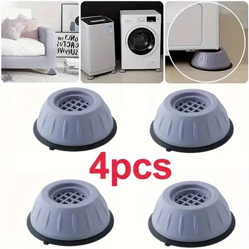4pcs washing machine mats non slip shock absorbing plastic pads noise reduction for home appliances durable gray with safety battery free noise reduction pads