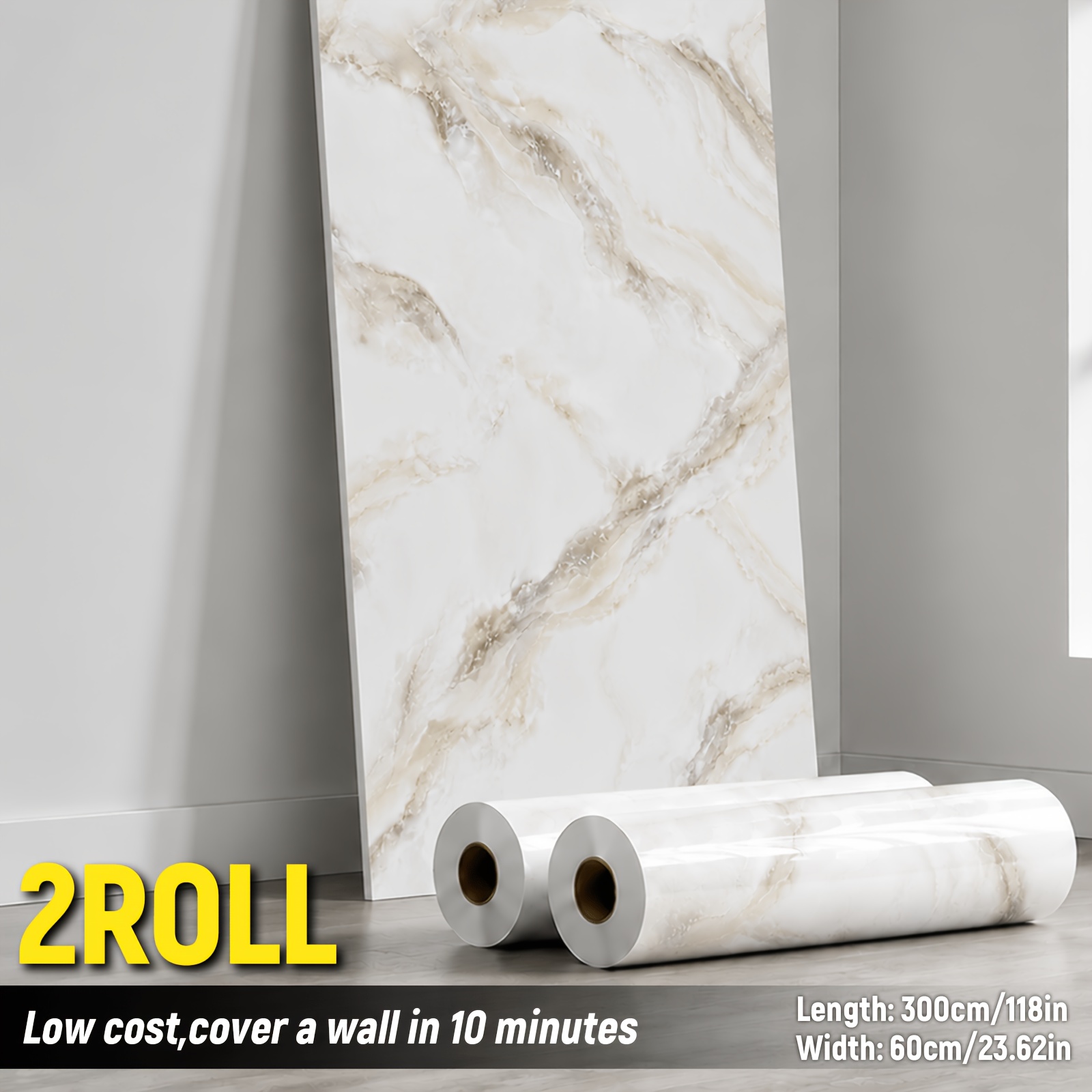 TEMU Paneles de papel tapiz con mármol 3D, 1 rollo/2 rollos, baldosas de pared de espuma autoadhesivas, diseño engrosado, pegatinas de pared para