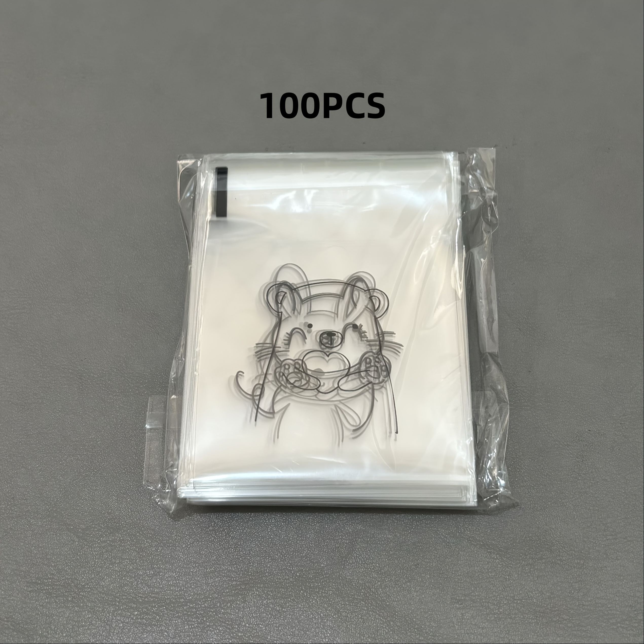 E-shop 100 Stück Niedliche Cartoon-Hasen & Bären Design Plastik-Geschenktüten, 3-in-1 PP Polypropylen Partybeutel mit Drehverschluss für Partys,