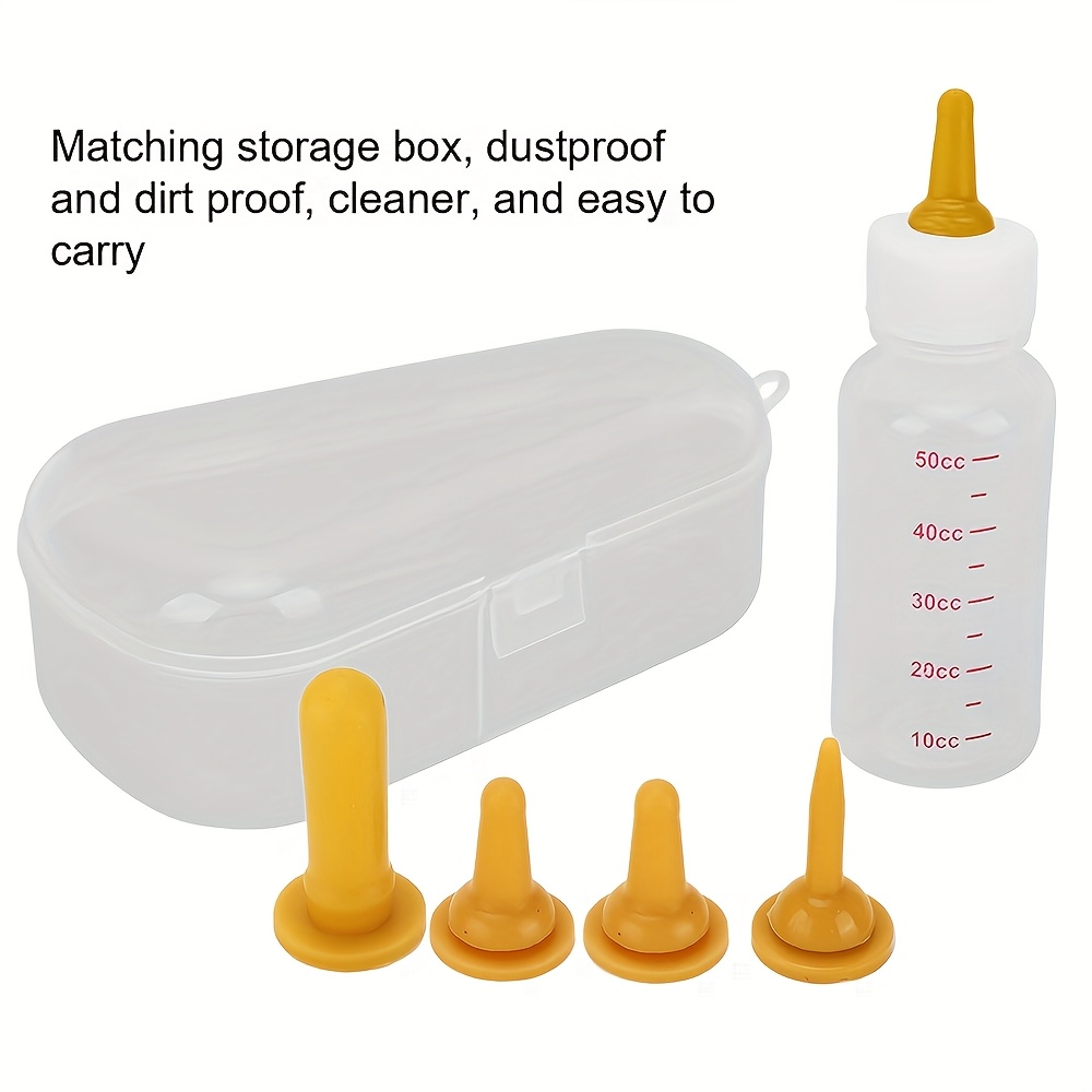 Newborn Kitten and Puppy Feeding Set - Soft Pet Feeding Bottle with Transparent Case, Clean and Portable