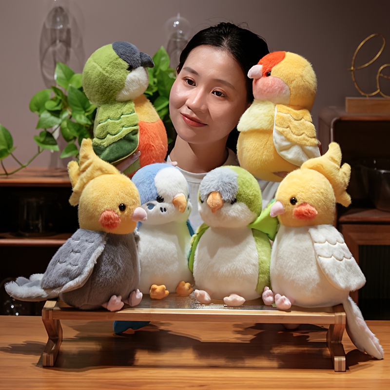 1pc cute cartoon parrot plush doll   parent child party interactive doll holiday gift for kids and   easter parrot bird
