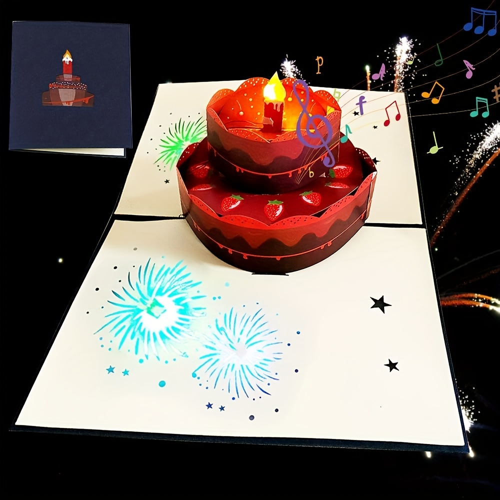chocolate cake birthday card with  